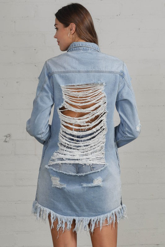 Destroyed back dress/jacket by Insane Gene