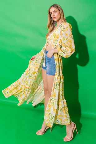 Printed maxi duster