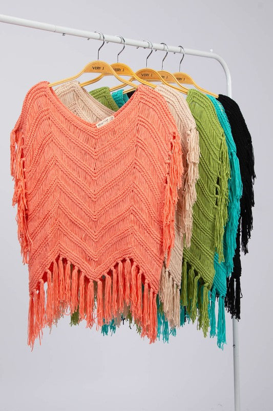 Fringe detail lightweight sweater