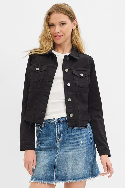 Irregular frayed hem jacket by Risen