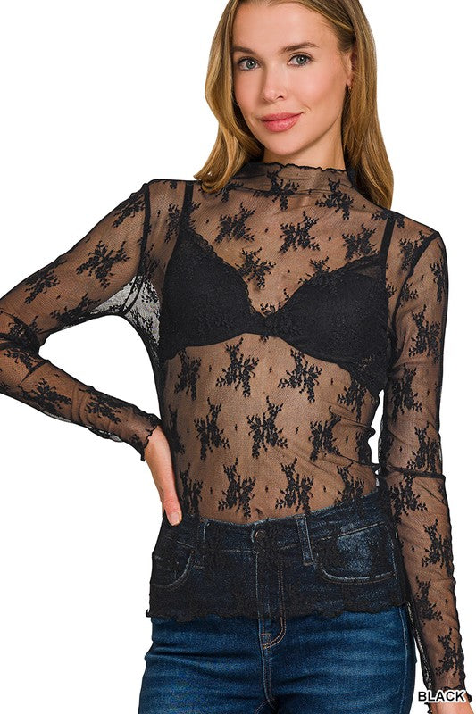 Sheer lace top