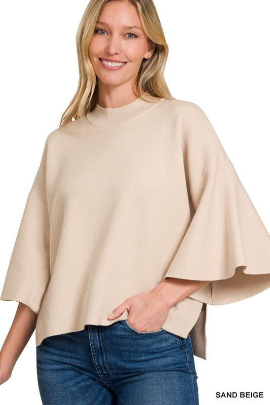 Bell sleeve sweater