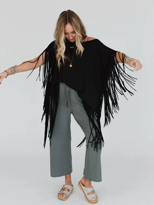 Showstopper fringe top (3 colors)
