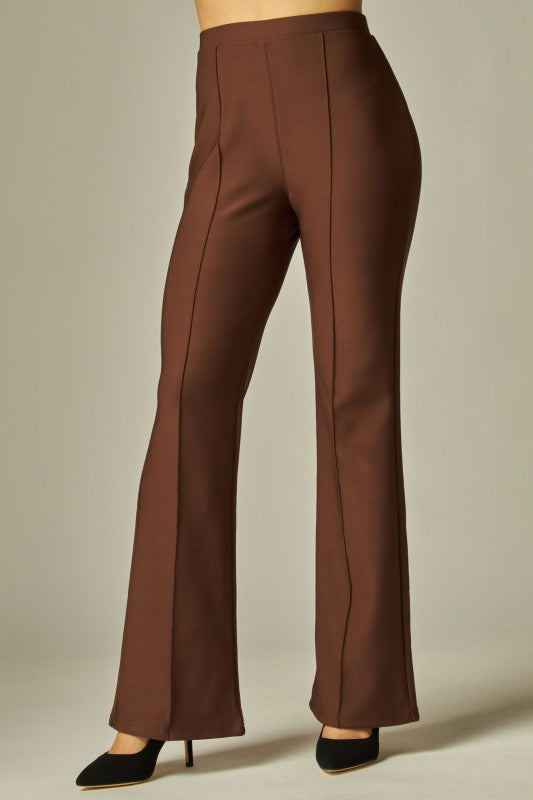 Scuba knit bootcut pant in espresso