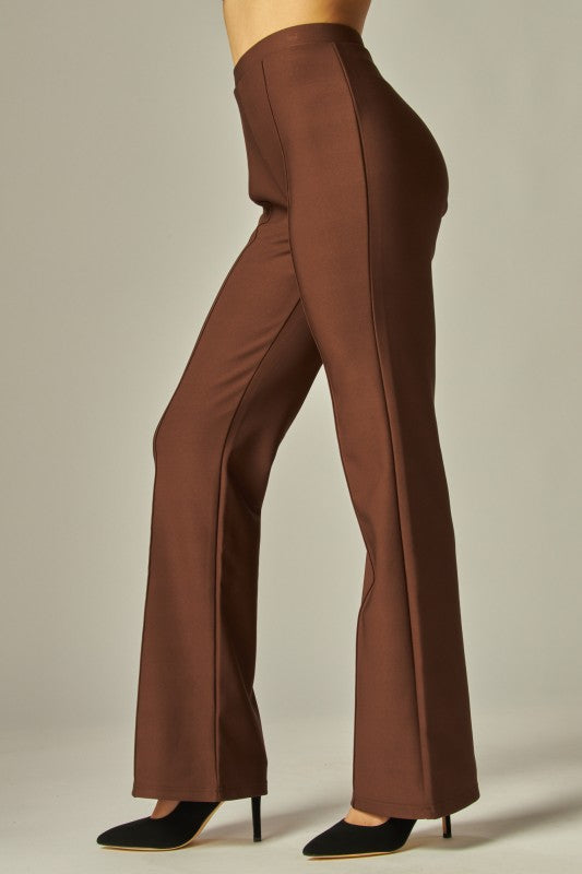 Scuba knit bootcut pant in espresso