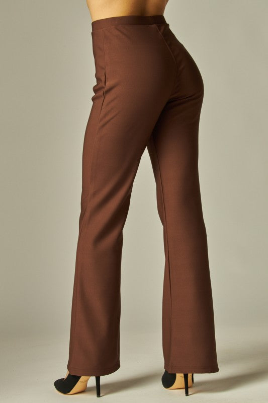 Scuba knit bootcut pant in espresso