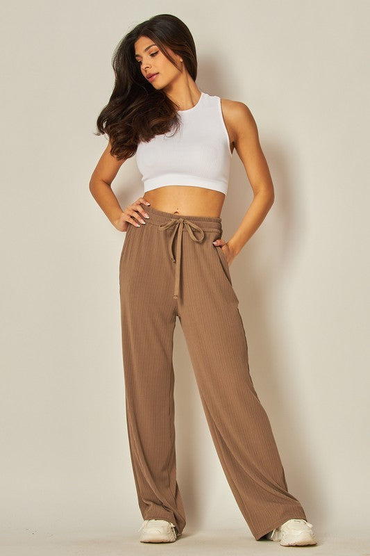 High waisted wide leg pant (3 colors)