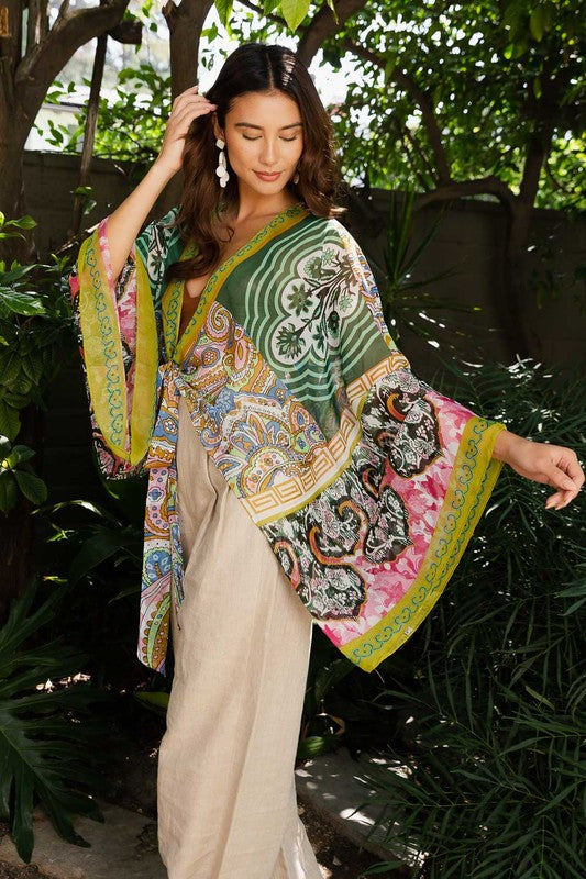 Boho sheer tie front wrap (3 colors) one size