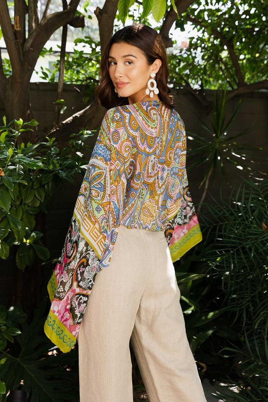 Boho sheer tie front wrap (3 colors) one size