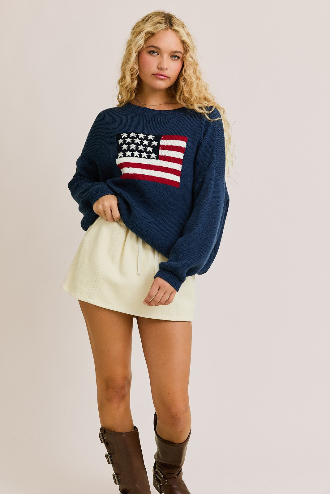 Navy flag sweater