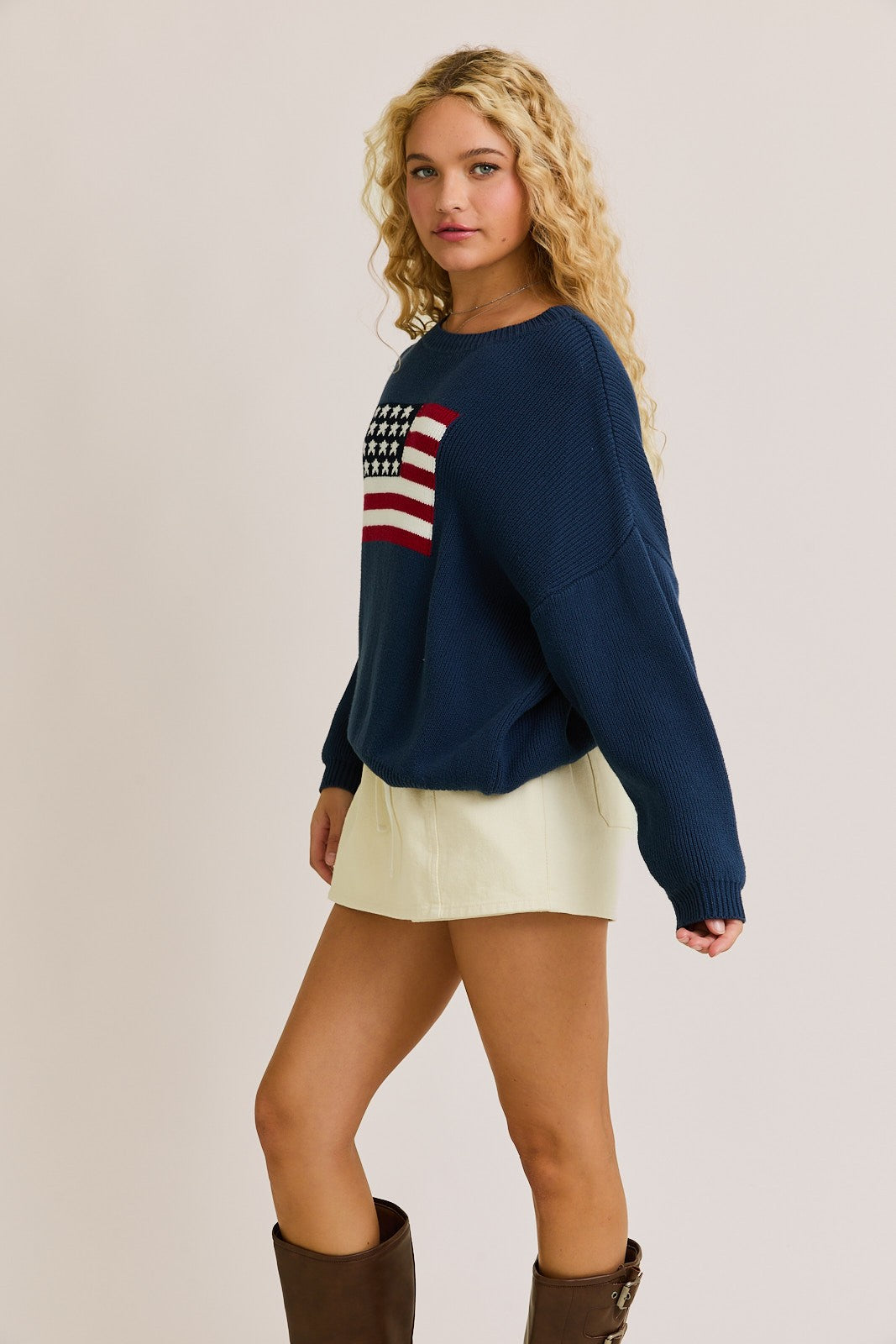 Navy flag sweater
