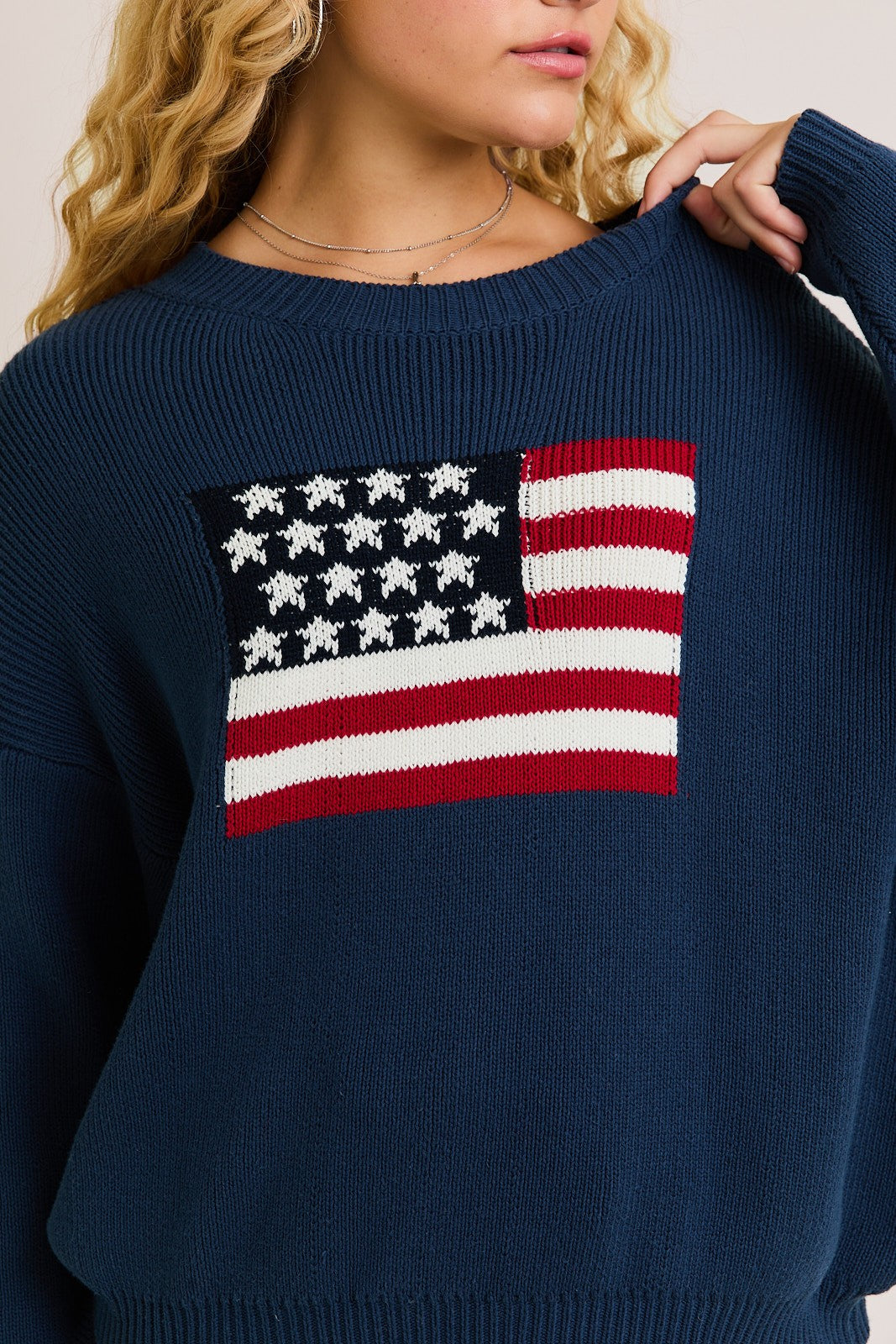 Navy flag sweater