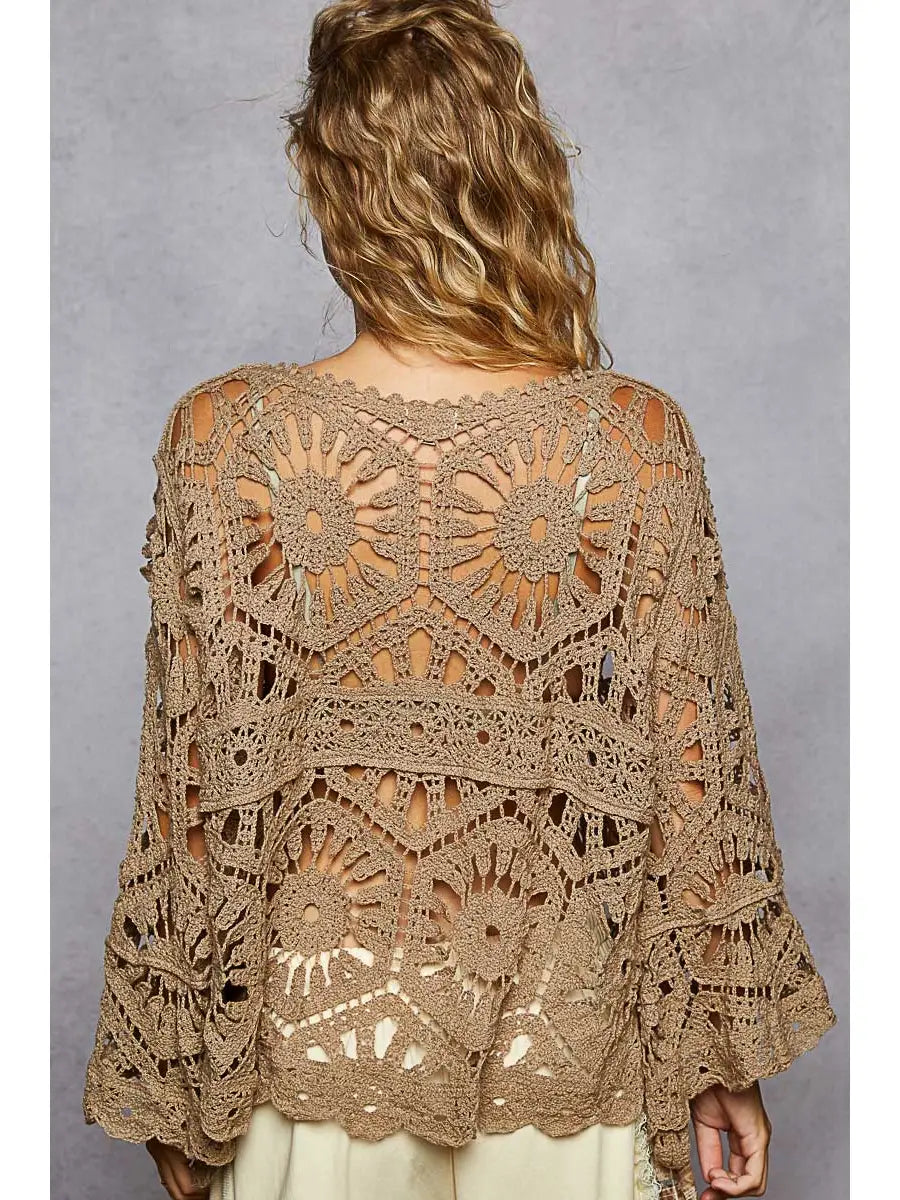 3/4 sleeve crochet top (one size)