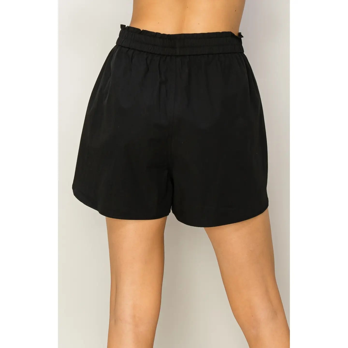 Poplin high waisted pull on shorts (2 colors)