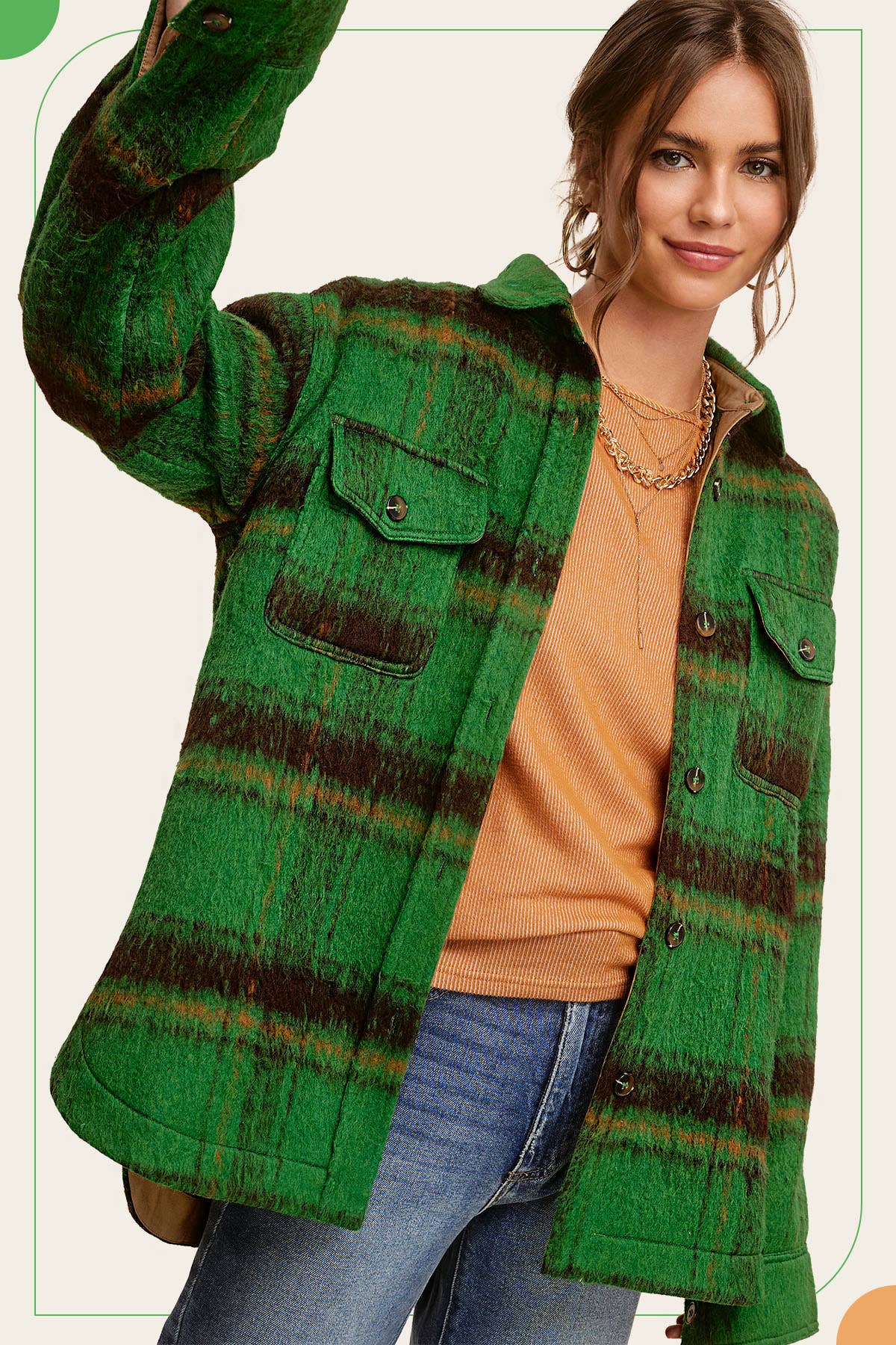 JKT1800-Brushed Mohair Button Down Oversized Jacket Fall