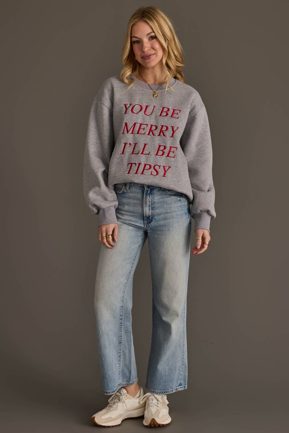 You Be Merry Embroidered Sweatshirt