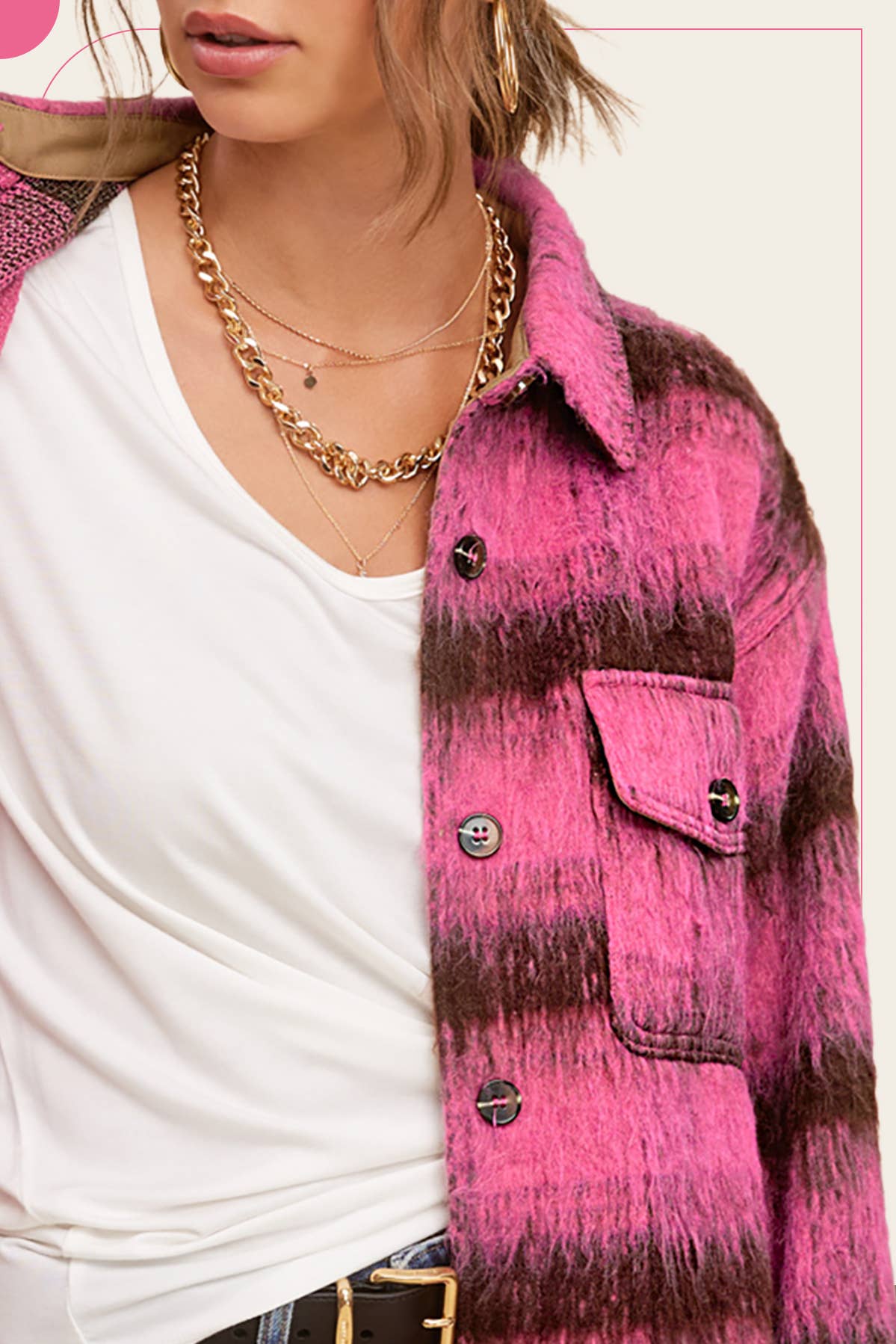 JKT1800-Brushed Mohair Button Down Oversized Jacket Fall
