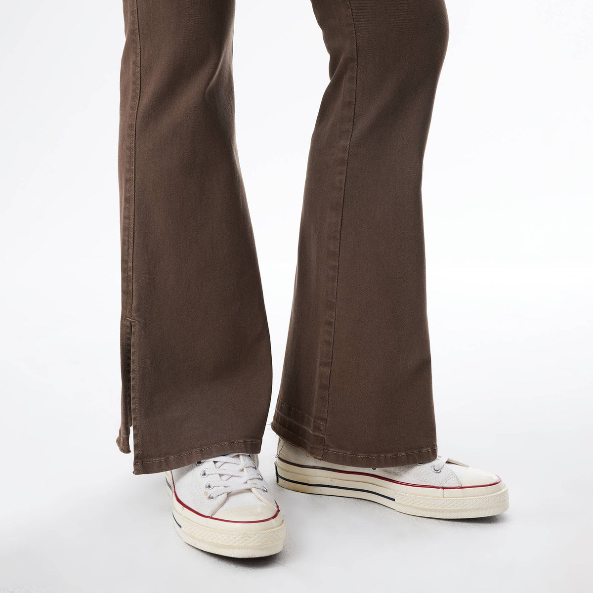 High Rise Flare Leg Jeans with Side Slits OSF1037