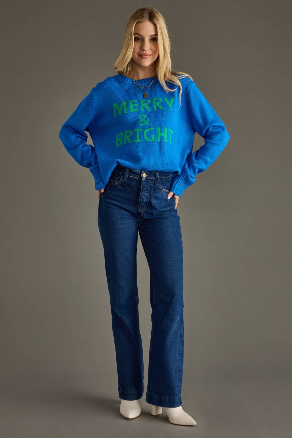 Royal Blue Merry & Bright Sweater